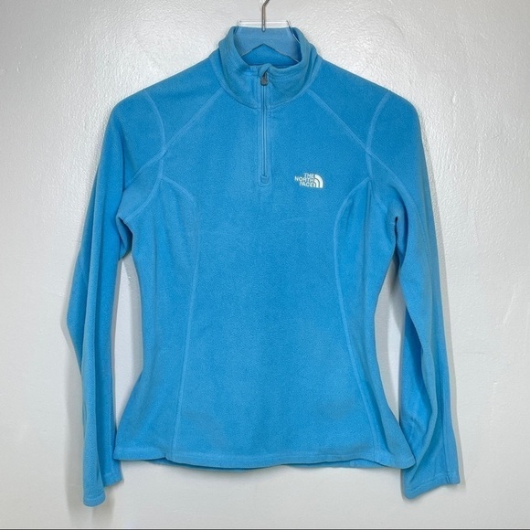 The North Face 1/4 Zip Lightweight Turquoise Fleece Pullover Size XS - Picture 1 of 12